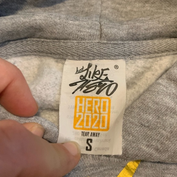 Men's/Unisex Just Like Hero 2020 Gray Hoodie - Size Small - Picture 2 of 6